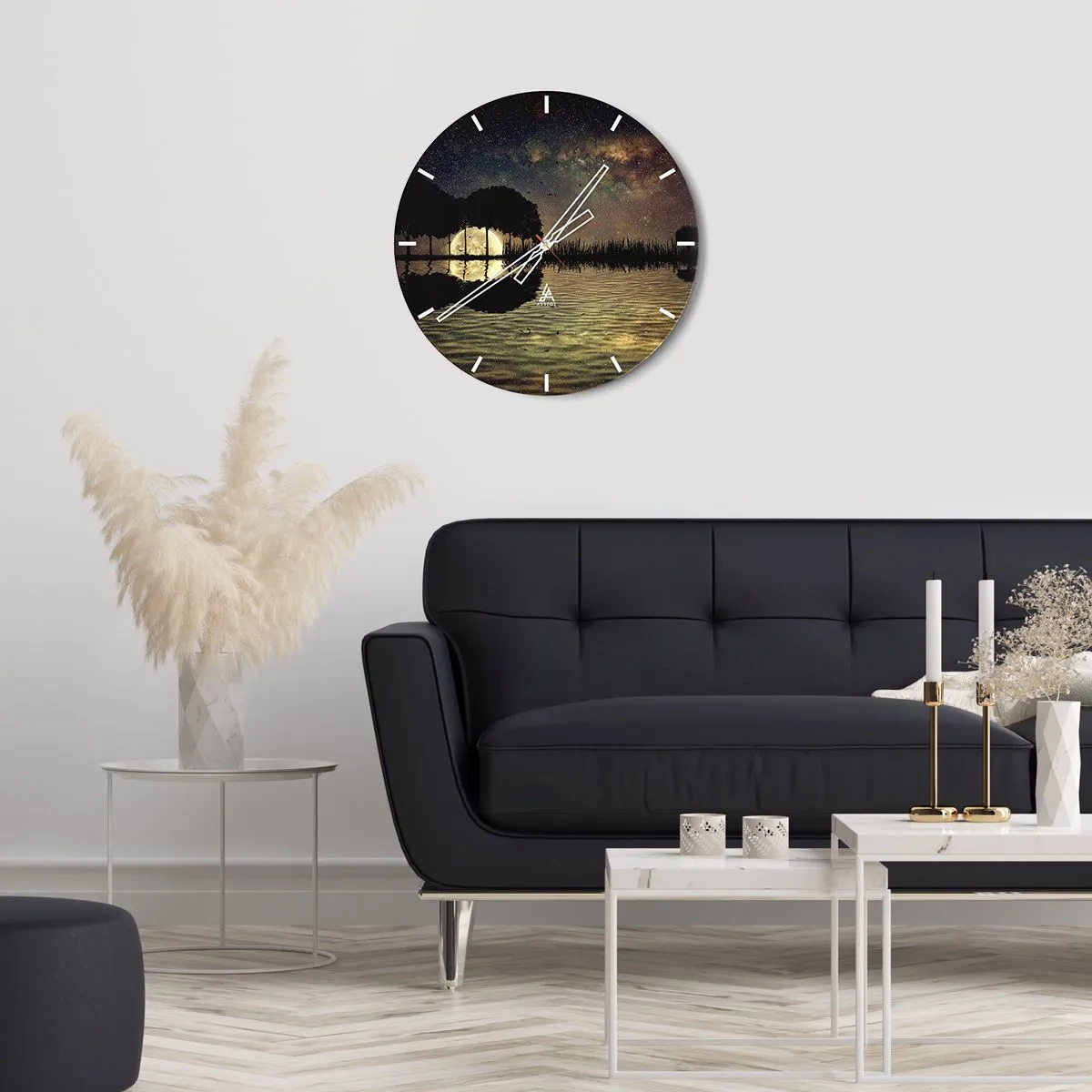 Reloj de pared - Reloj de vidrio - Noche en el fin del mundo - 40x40 cm