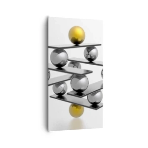 Cuadro sobre lienzo - Impresión de Imagen - Balance de oro y plata - 65x120 cm