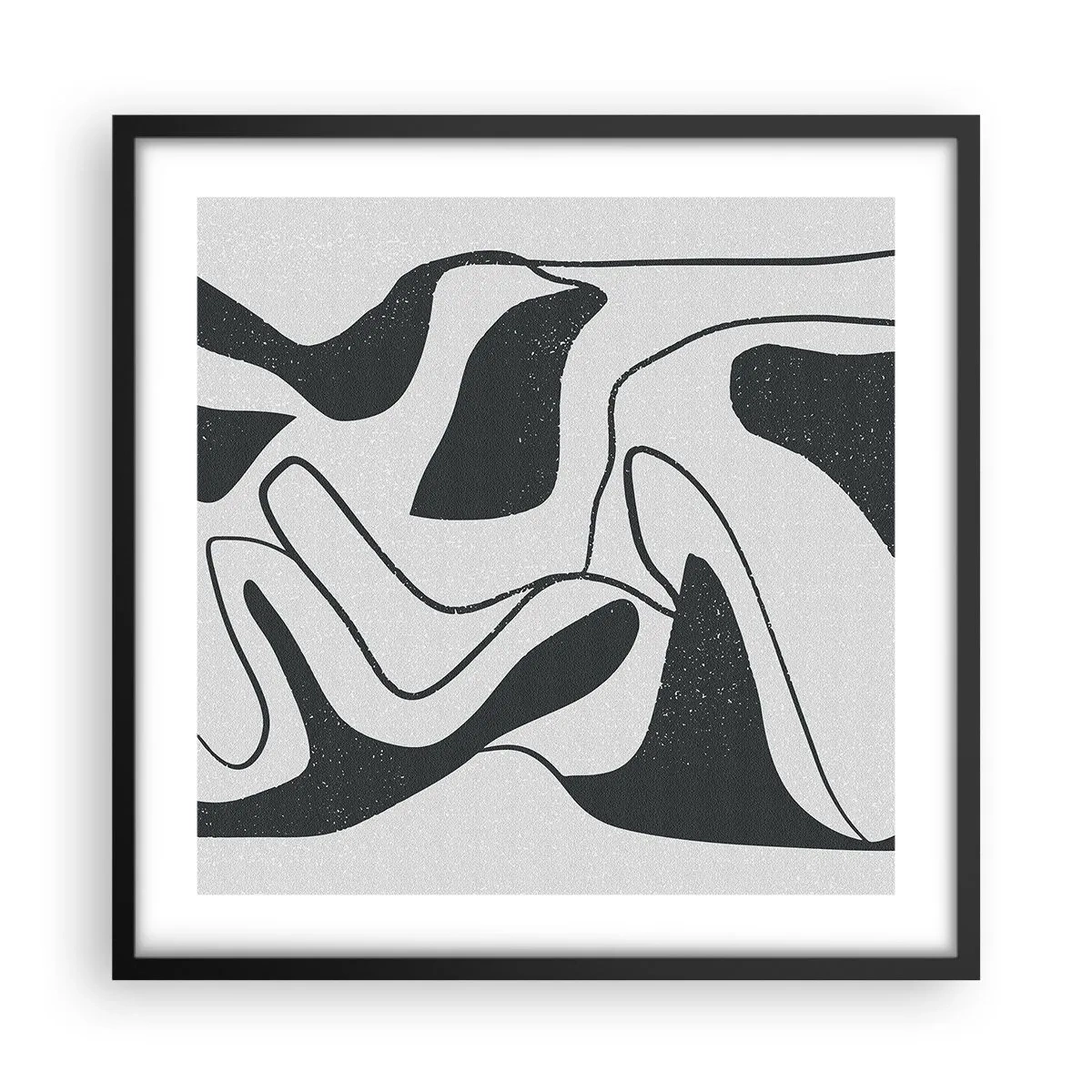 Póster en marco negro - Juego abstracto en un laberinto - 50x50 cm