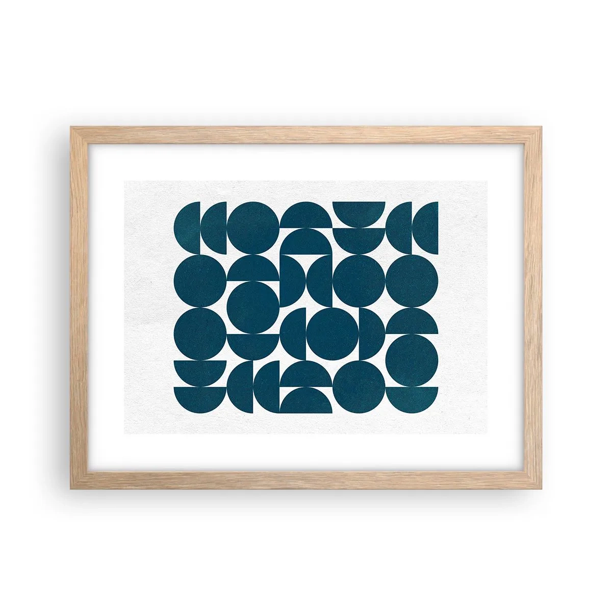 Póster en marco roble claro - Círculos y semicírculos - 40x30 cm