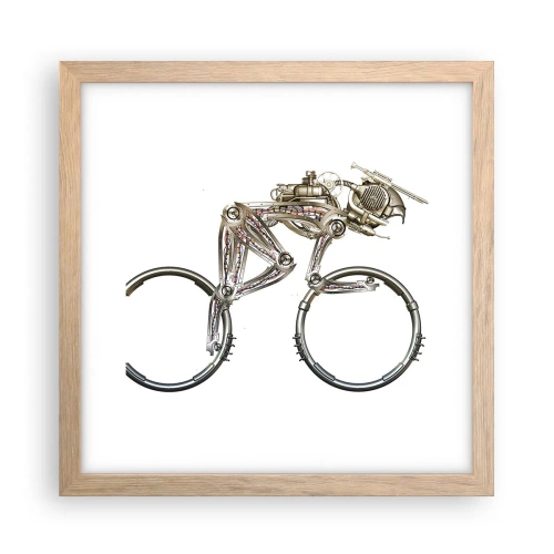 Póster en marco roble claro - Una magnífica máquina - 30x30 cm