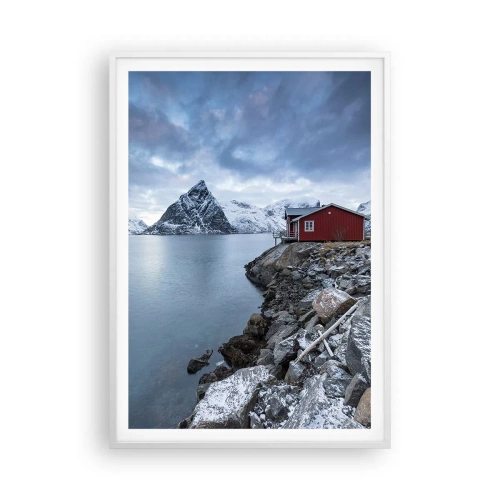 Póster en marco blanco - Paisaje escandinavo - 70x100 cm
