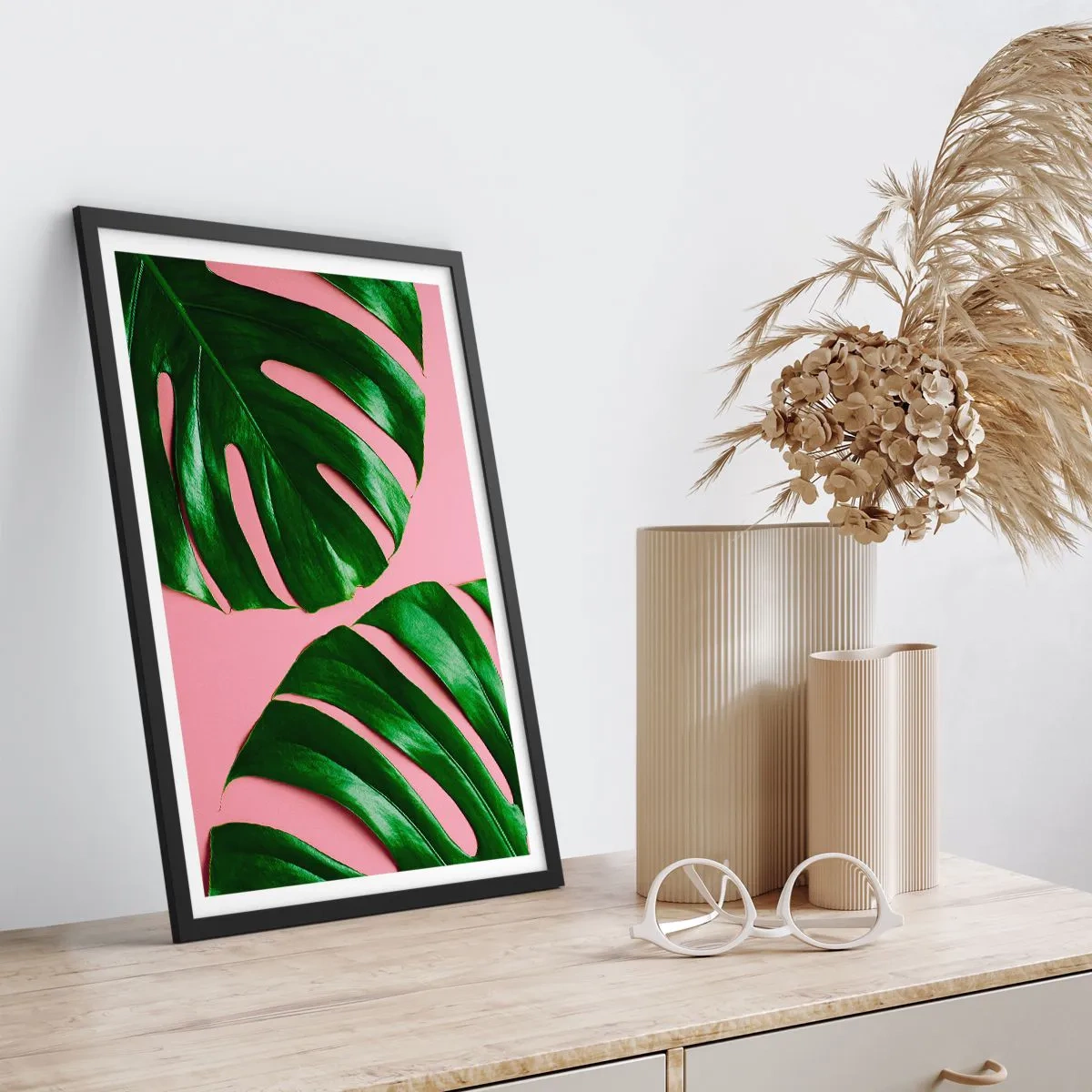 Póster en marco negro - Cita con el verde - 50x70 cm