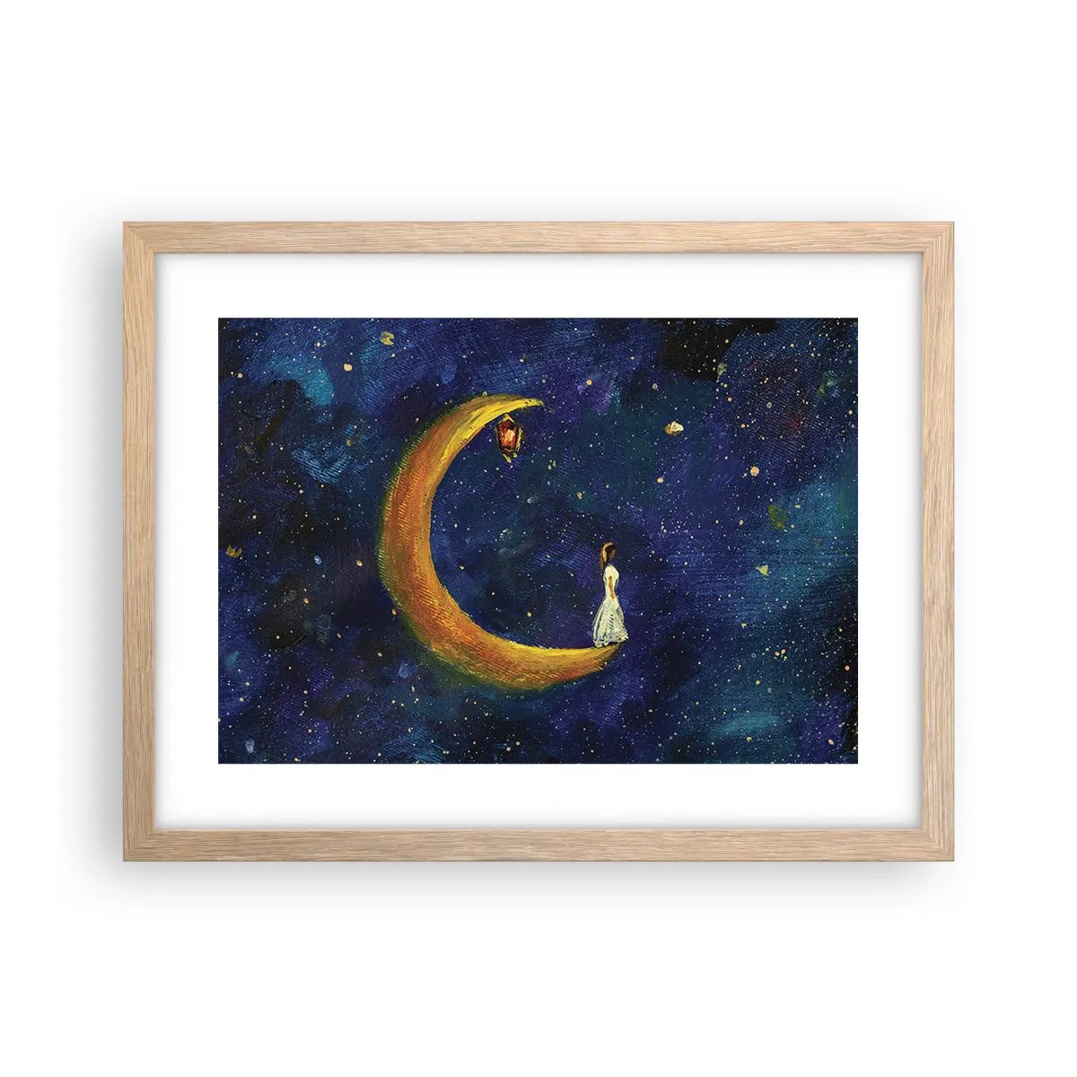 Póster en marco roble claro - La llamada de la Luna - 40x30 cm