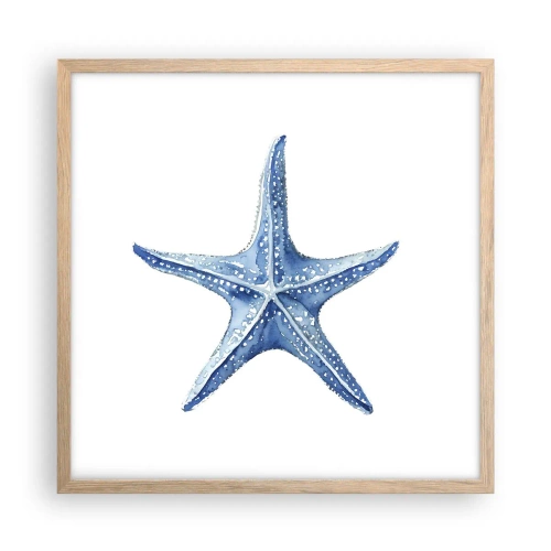 Póster en marco roble claro - Estrella de mar - 50x50 cm