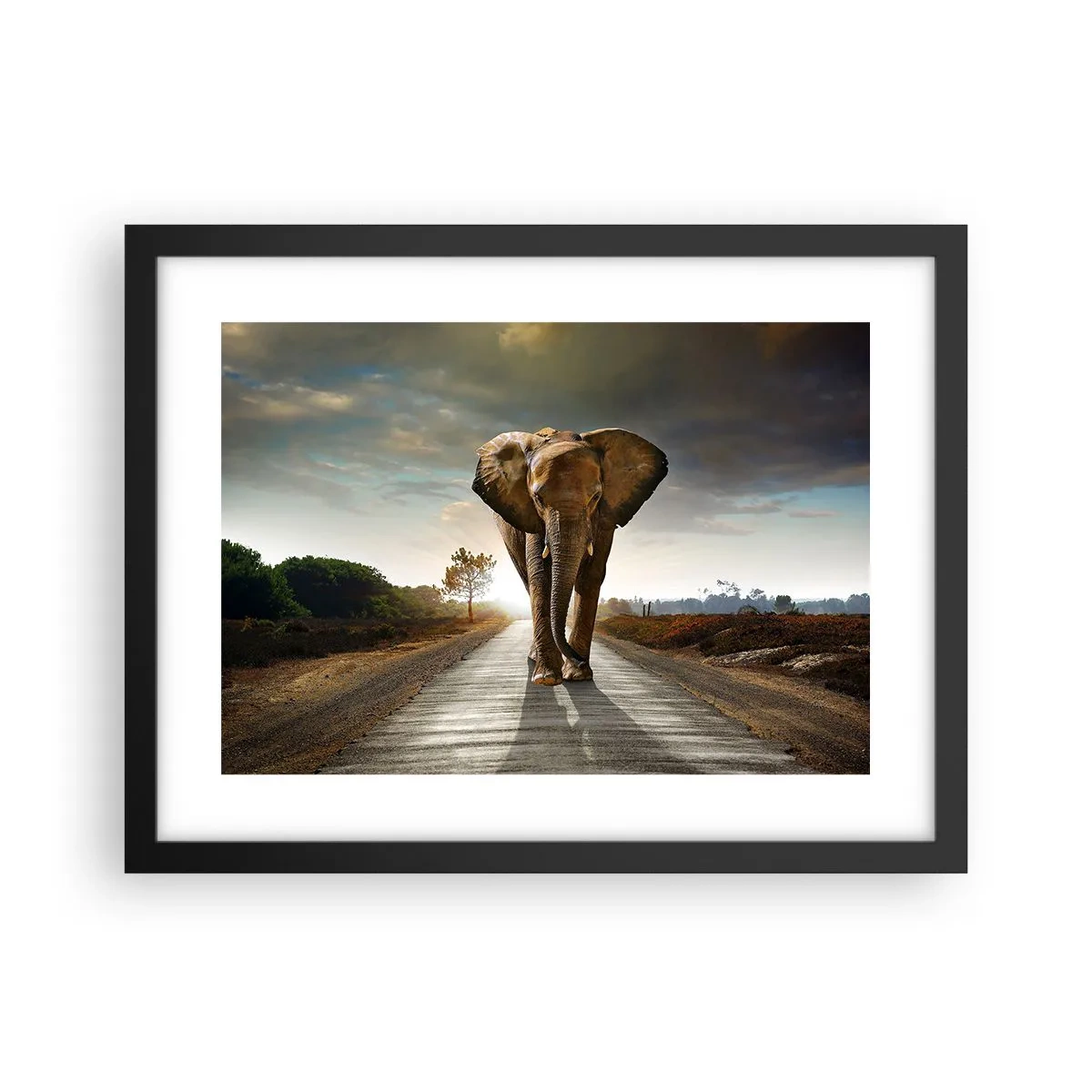 Póster en marco negro - Y para nada en un almacén de porcelana - 40x30 cm