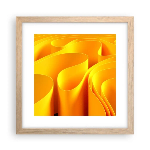 Póster en marco roble claro - Como las olas del sol - 30x30 cm