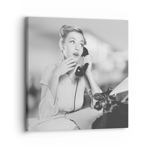 Cuadro sobre lienzo - Impresión de Imagen - ¿Diga?, estamos en los años 50. - 30x30 cm