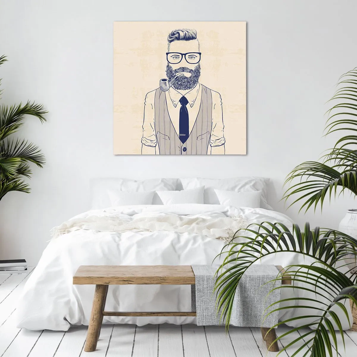 Cuadro sobre lienzo - Impresión de Imagen - Alegre, masculino y a la moda - 70x70 cm