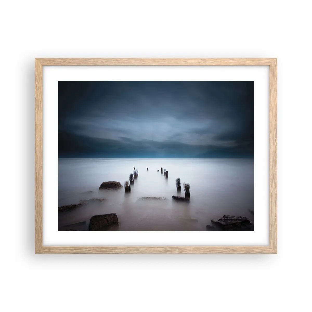 Póster en marco roble claro - El lago del pensamiento - 50x40 cm