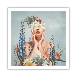 Póster - Mujer-flor - 60x60 cm