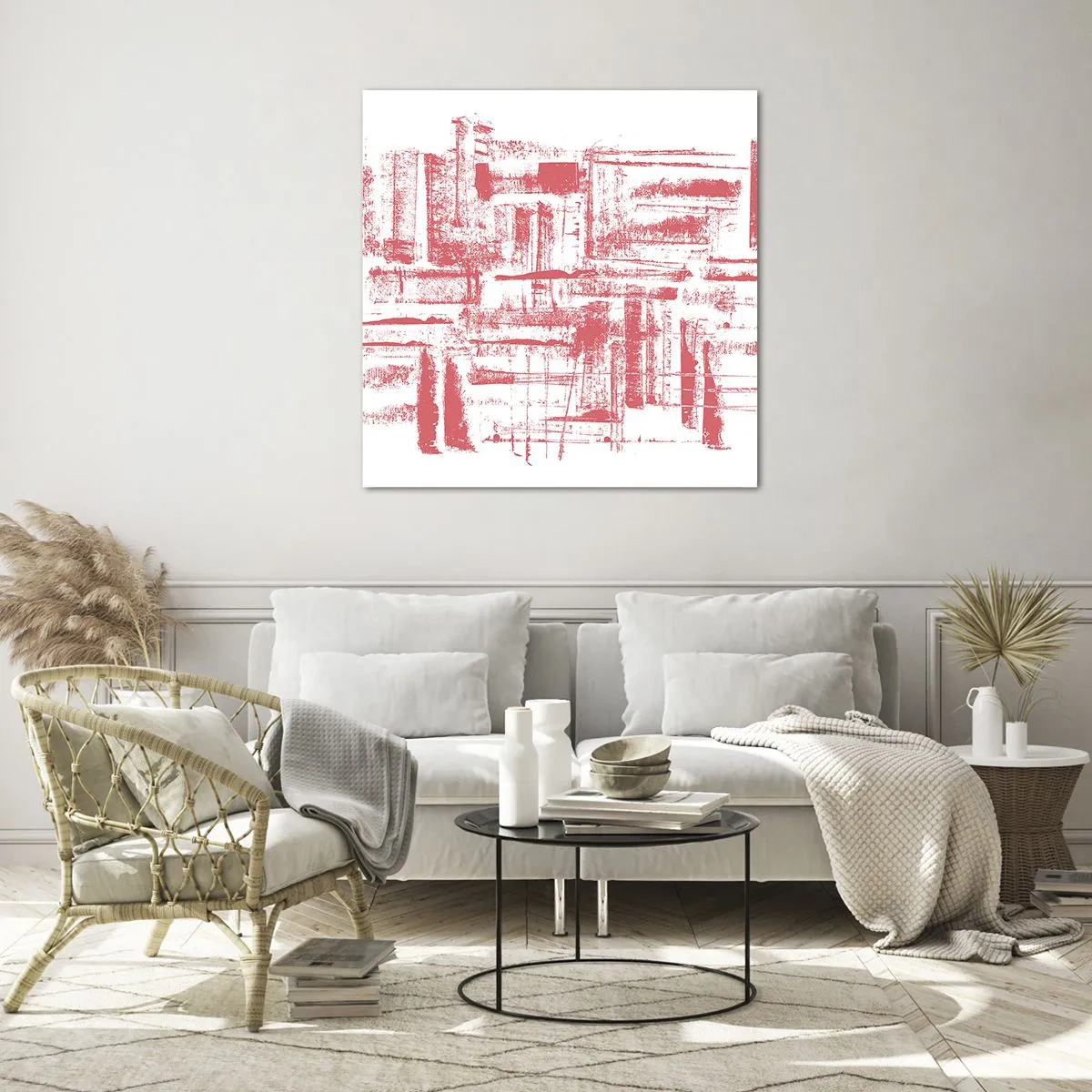 Cuadro sobre vidrio - Impresiones sobre Vidrio - Ciudad roja - 40x40 cm