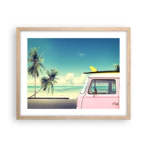 Póster en marco roble claro - Comienzan las vacaciones - 50x40 cm