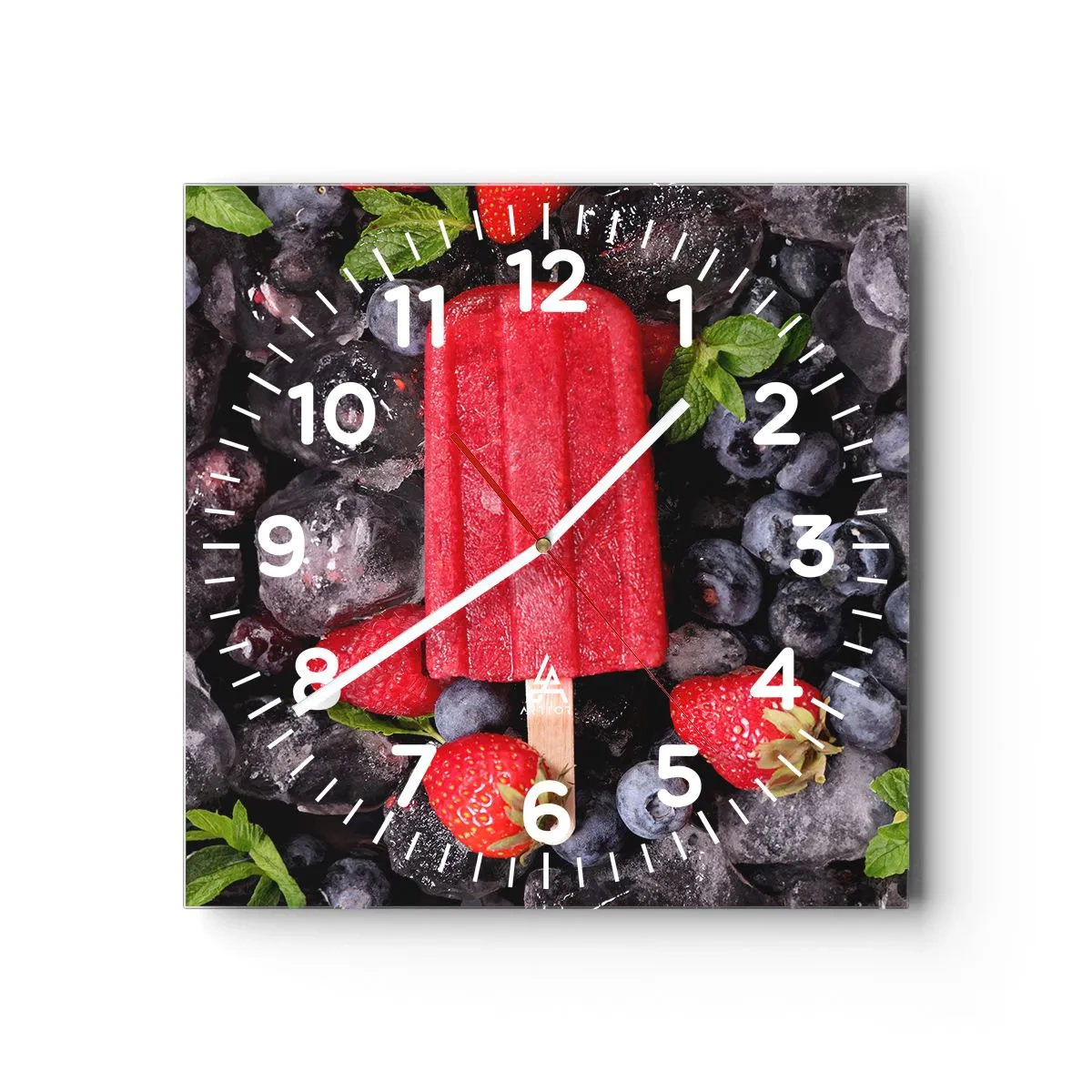Reloj de pared - Reloj de vidrio - El sabor del verano caluroso - 40x40 cm