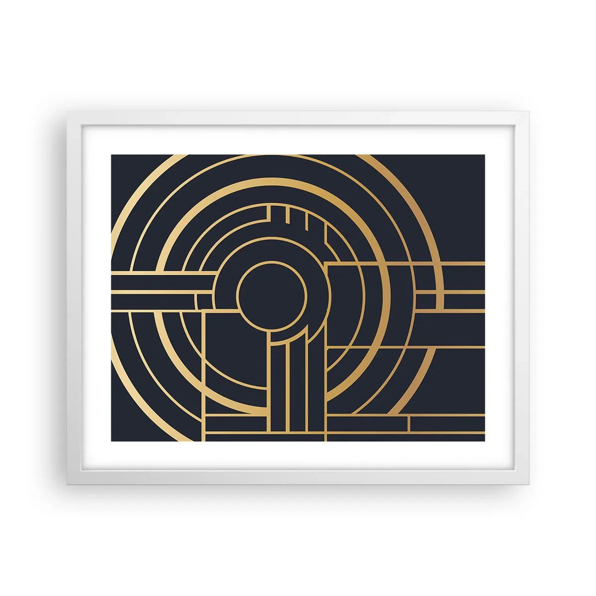 Póster en marco blanco - Giro de los elementos - 50x40 cm