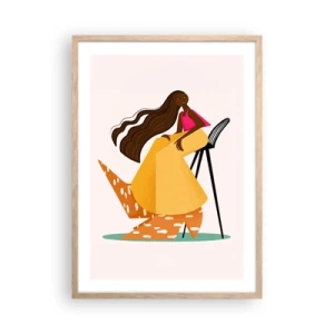 Póster en marco roble claro - La moda también es divertida - 50x70 cm