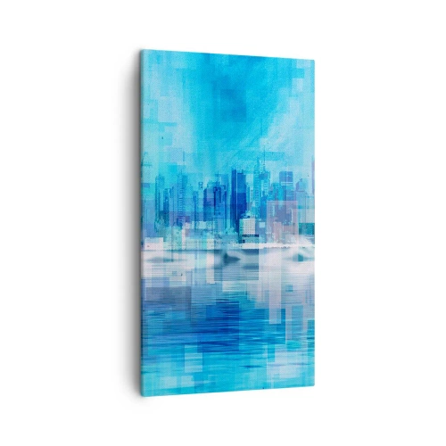 Cuadro sobre lienzo - Impresión de Imagen - La urbe azul - 45x80 cm
