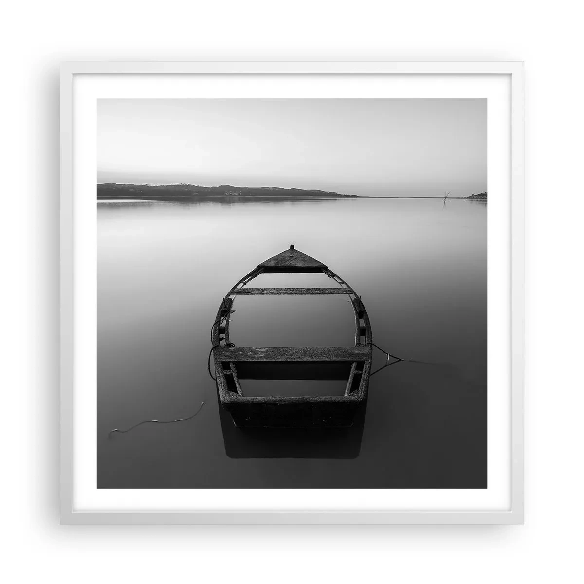 Póster en marco blanco - Anhelo y melancolía - 60x60 cm