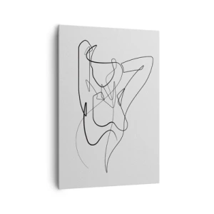 Cuadro sobre lienzo - Impresión de Imagen - Contorno minimalista de una silueta femenina - 70x100cm - Realmente, tal y como eres - Decoración de pared moderna para salón y dormitorio ARTTOR