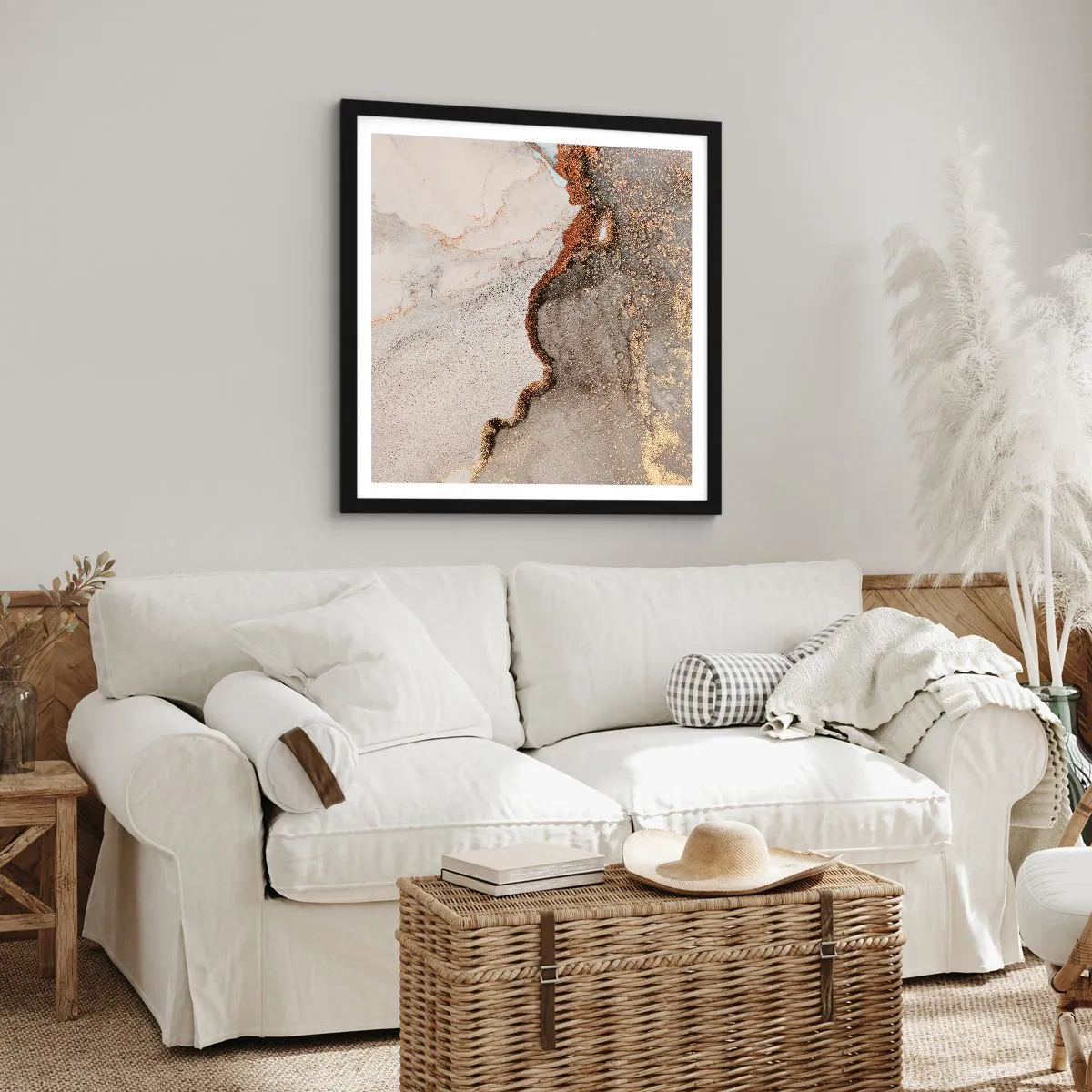 Póster en marco negro - En la frontera de los colores - 60x60 cm