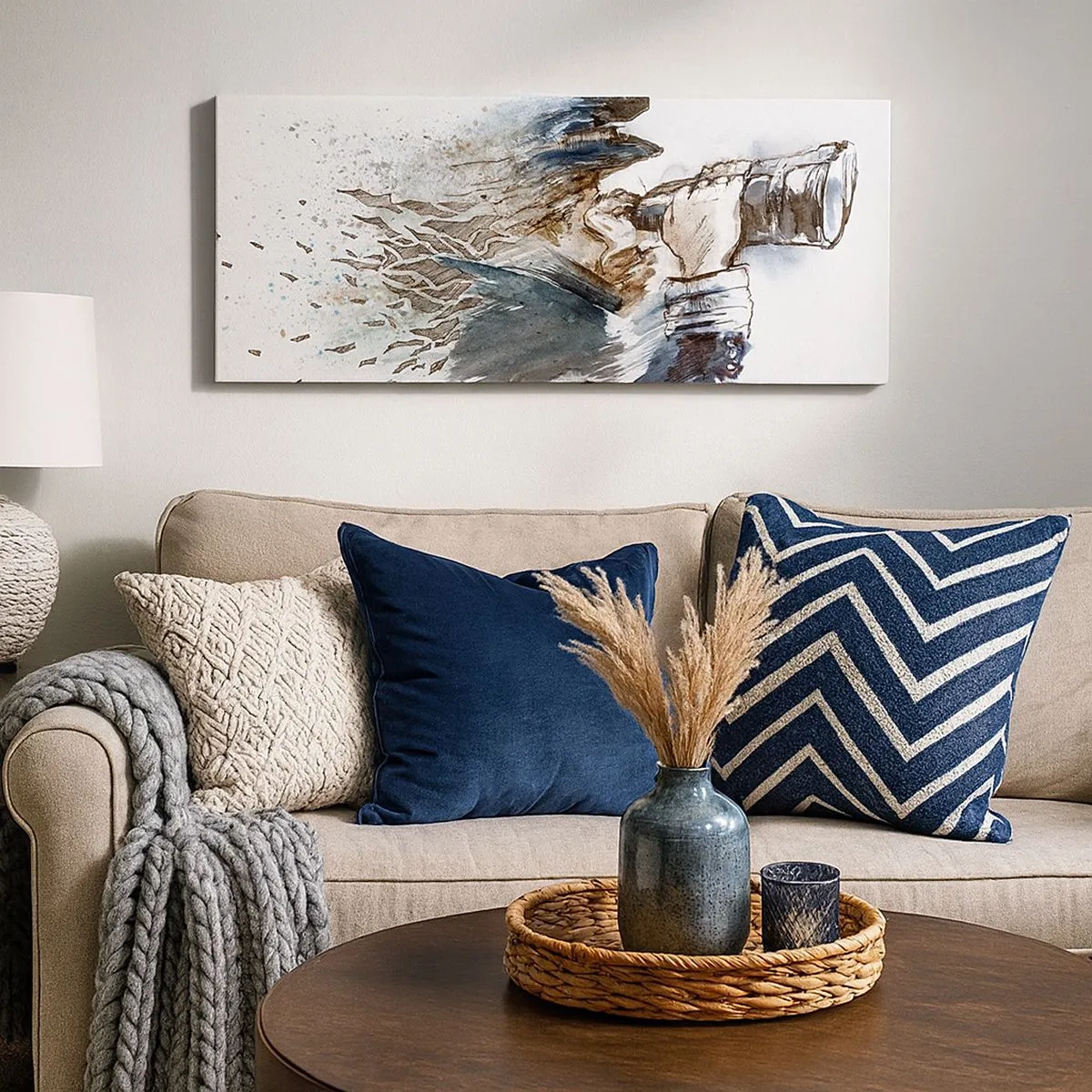 Cuadro sobre lienzo - Impresión de Imagen - Tierra a la vista - 100x40 cm