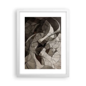 Póster en marco blanco - Circulación en colores tierra - 30x40 cm