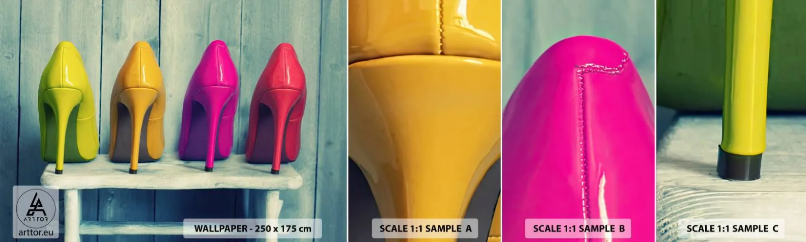 Muestra De Fotomural Standard Eco - Caminando sobre un arco iris - Moda, Mujer, Zapatos de mujer - 100x30 cm