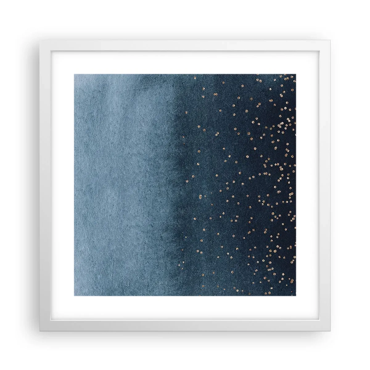 Póster en marco blanco - Composición - fases azules - 40x40 cm