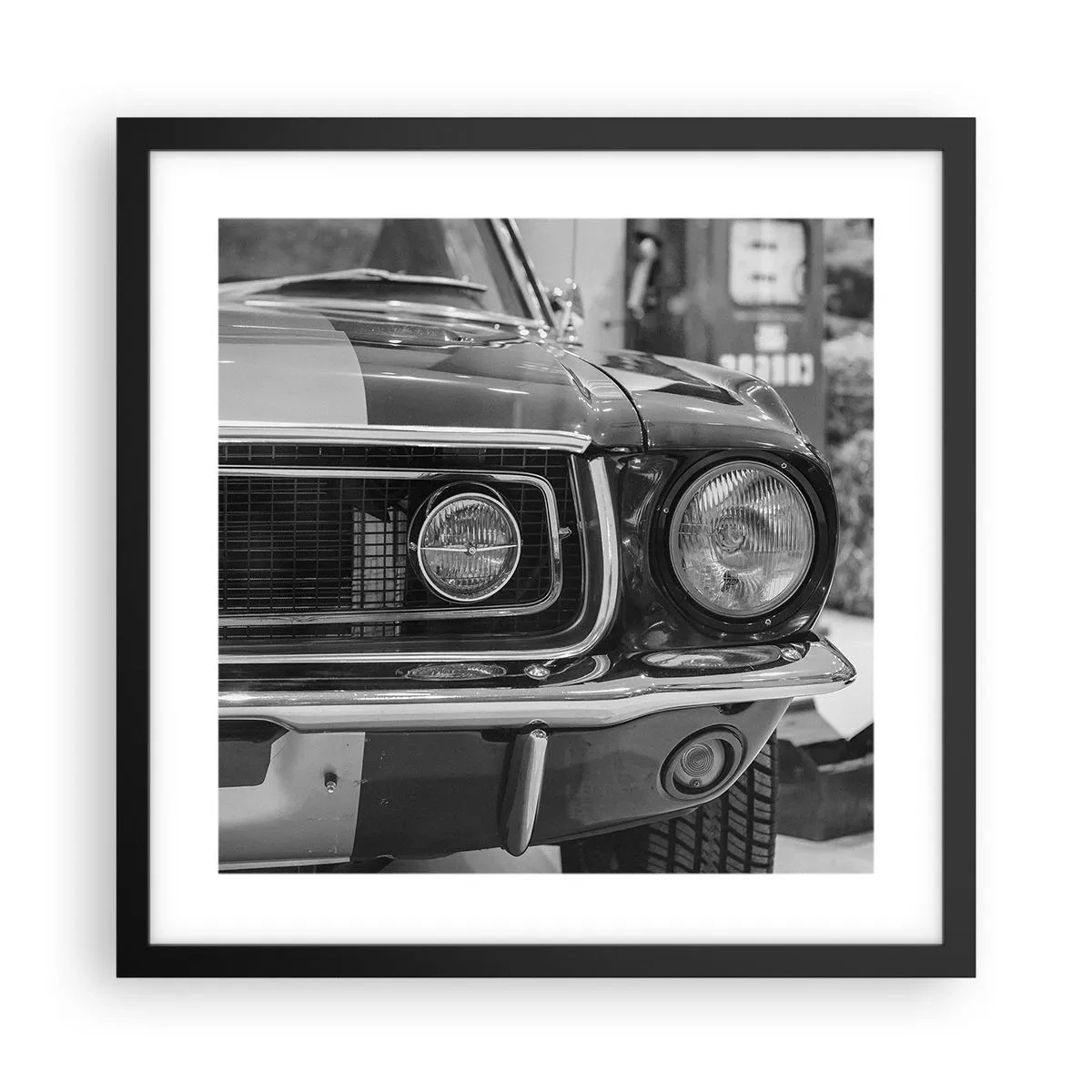 Póster en marco negro - Paseo rudo - 40x40 cm