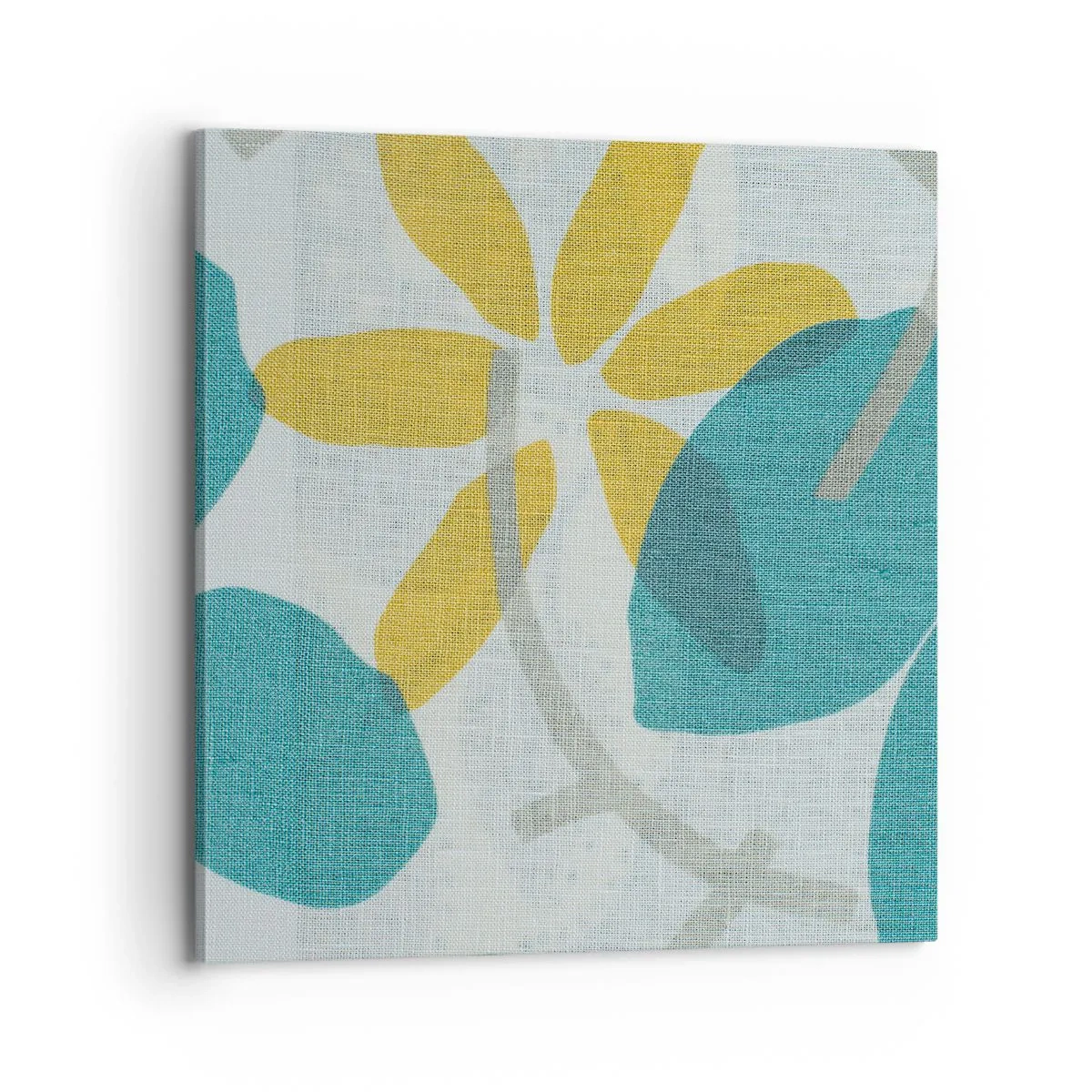Cuadro sobre lienzo - Impresión de Imagen - Entre hojas azules - 70x70 cm