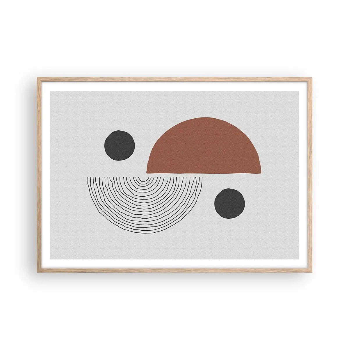 Póster en marco roble claro - La perfección del círculo - 100x70 cm
