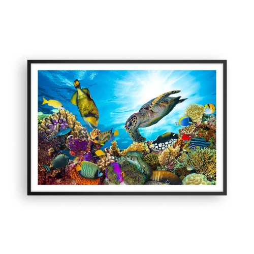 Póster en marco negro - Paseo del coral - 91x61 cm