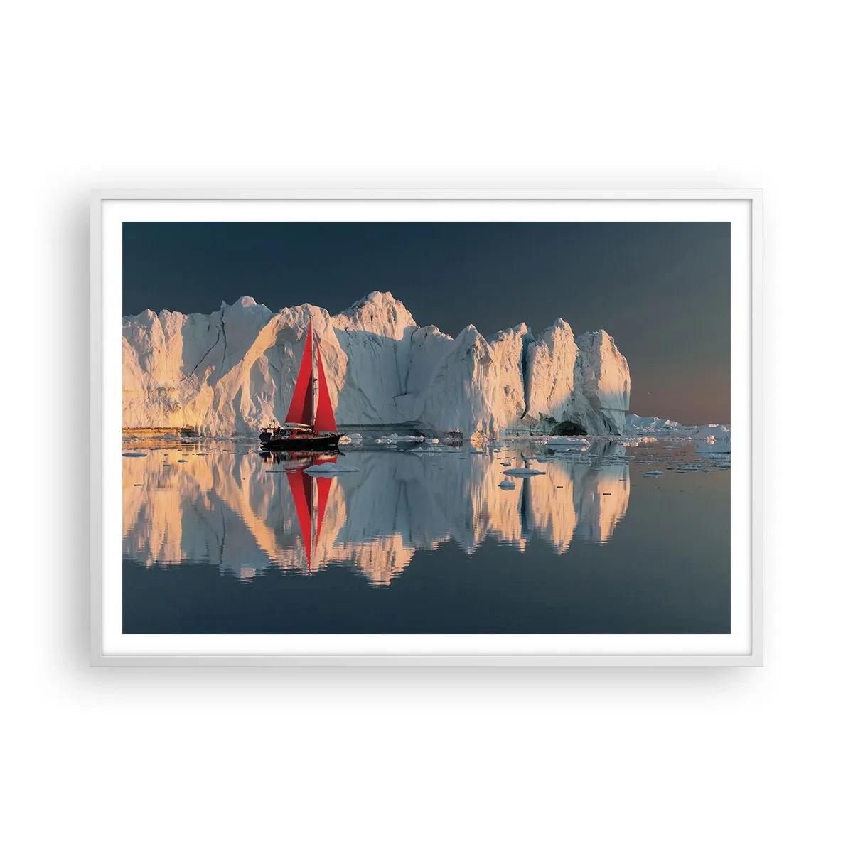 Póster en marco blanco - En el límite del mundo - 100x70 cm