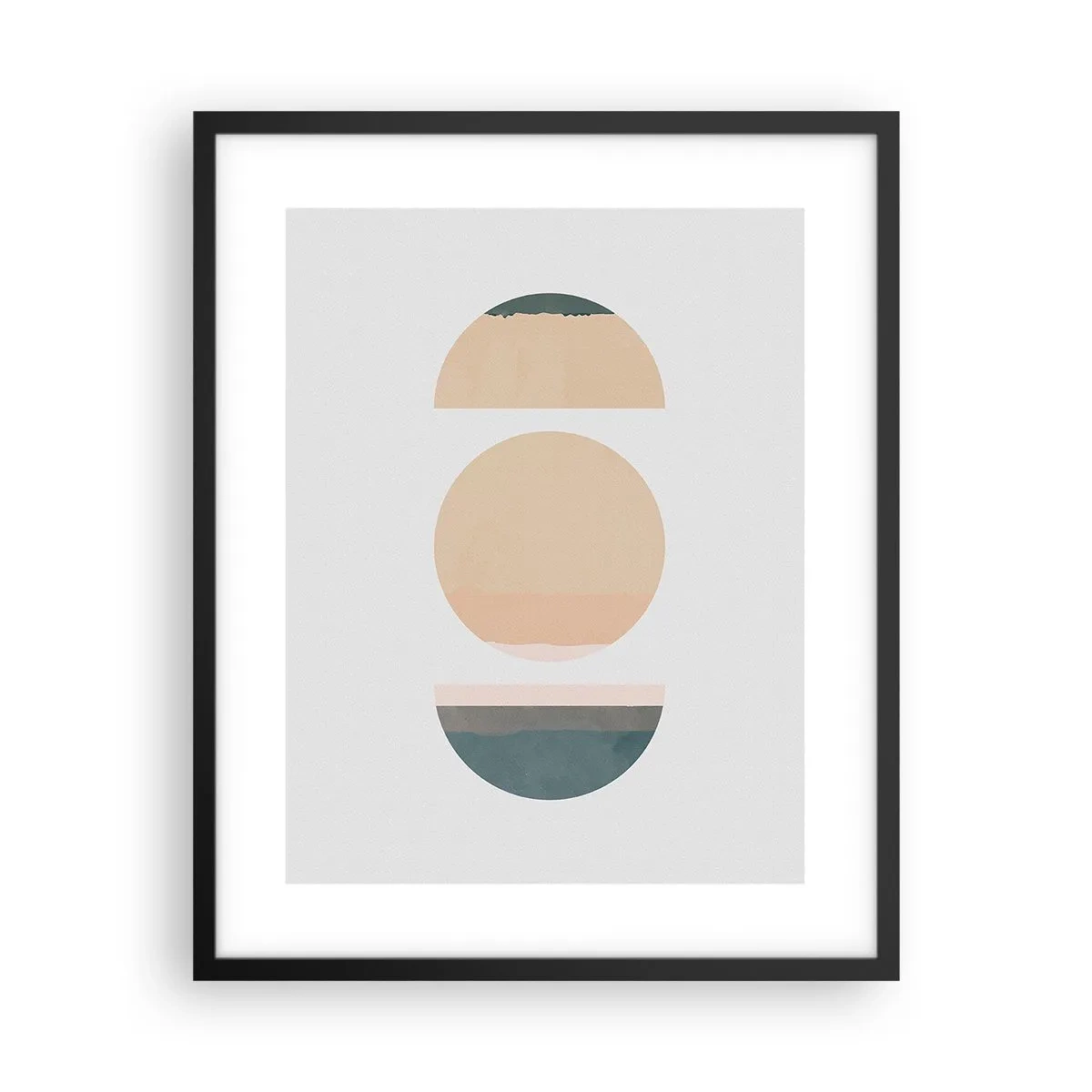 Póster en marco negro - Círculo tras círculo - 40x50 cm