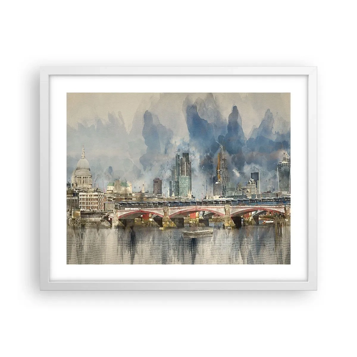 Póster en marco blanco - Londres en todo su esplendor - 50x40 cm