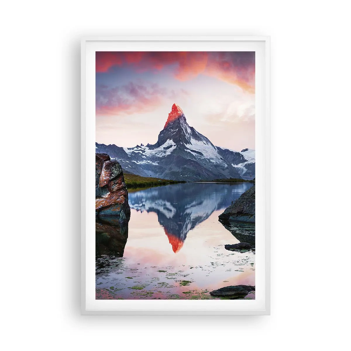 Póster en marco blanco - El corazón de las montañas arde - 61x91 cm
