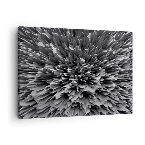 Cuadro sobre lienzo - Impresión de Imagen - Estructura abstracta en tonos de gris - 70x50cm - No puede ser más afilado - Decoración de pared moderna para salón y dormitorio ARTTOR