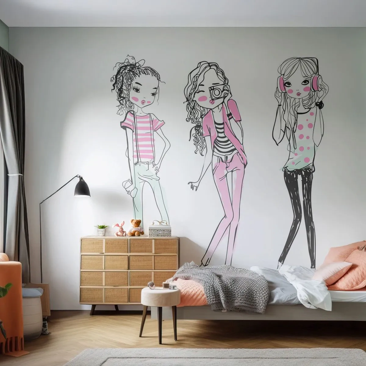 Fotomural Premium Canvas - Es día de chicas - Juventud, Chica, Adolescente - 200x140 cm