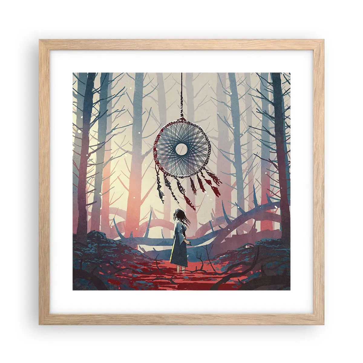 Póster en marco roble claro - El ritual secreto de la felicidad - 40x40 cm