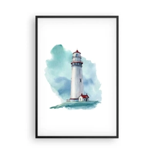 Póster en marco negro - Gentil hermana del azul - 61x91 cm