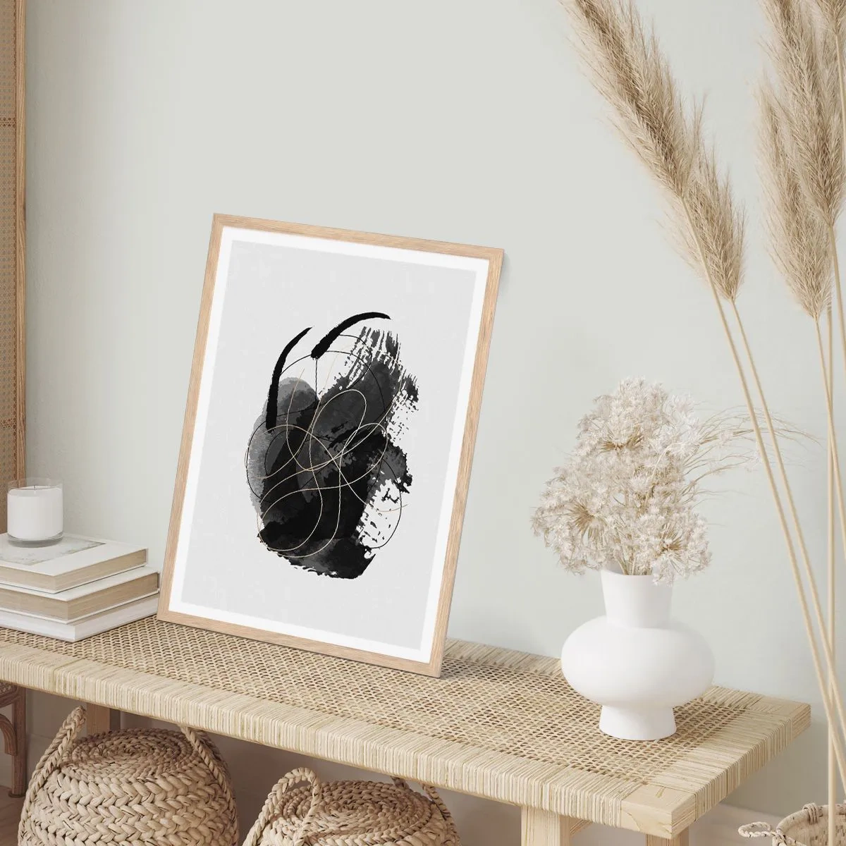 Póster en marco roble claro - Salió de la negrura - 30x40 cm