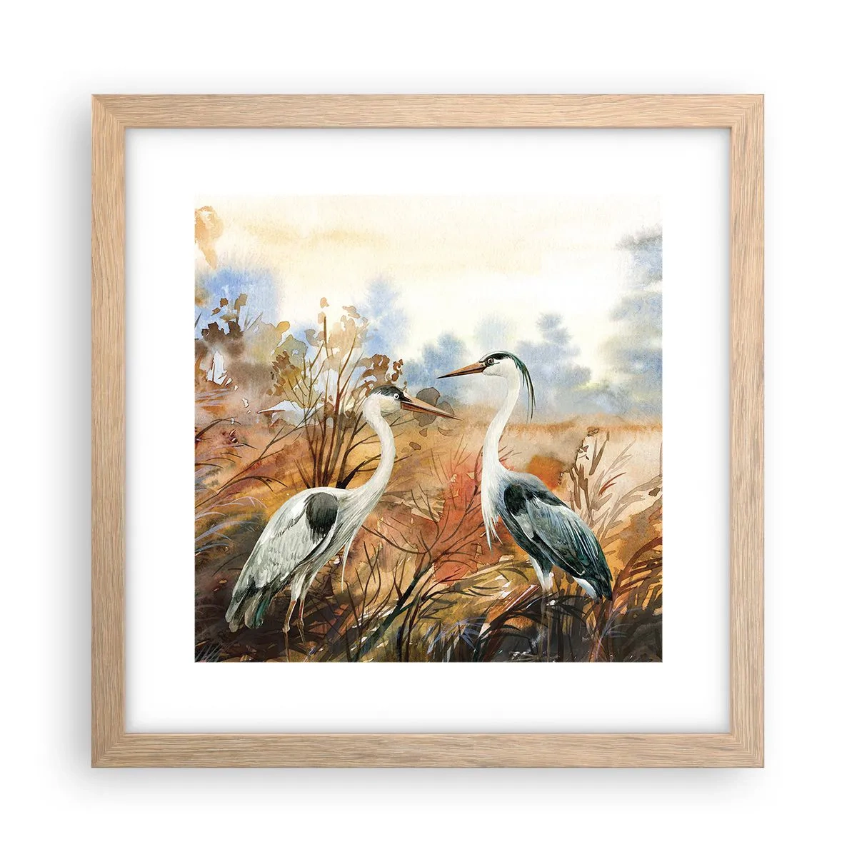 Póster en marco roble claro - ¿A dónde nos dirigimos en otoño? - 30x30 cm