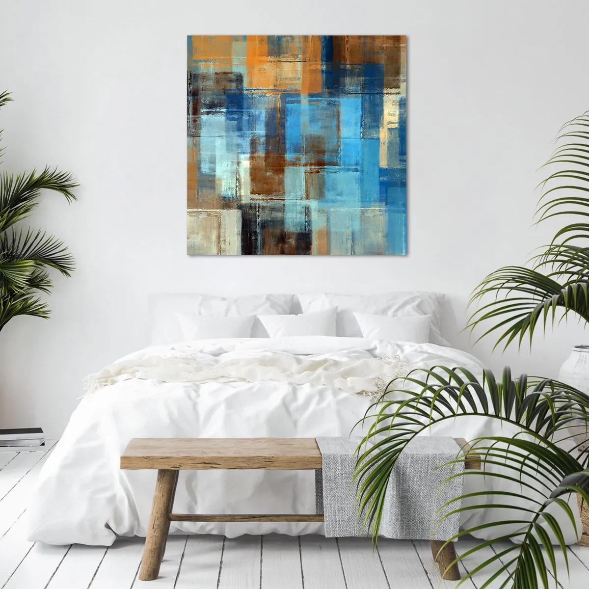 Cuadro sobre lienzo - Impresión de Imagen - A través del velo azul - 30x30 cm