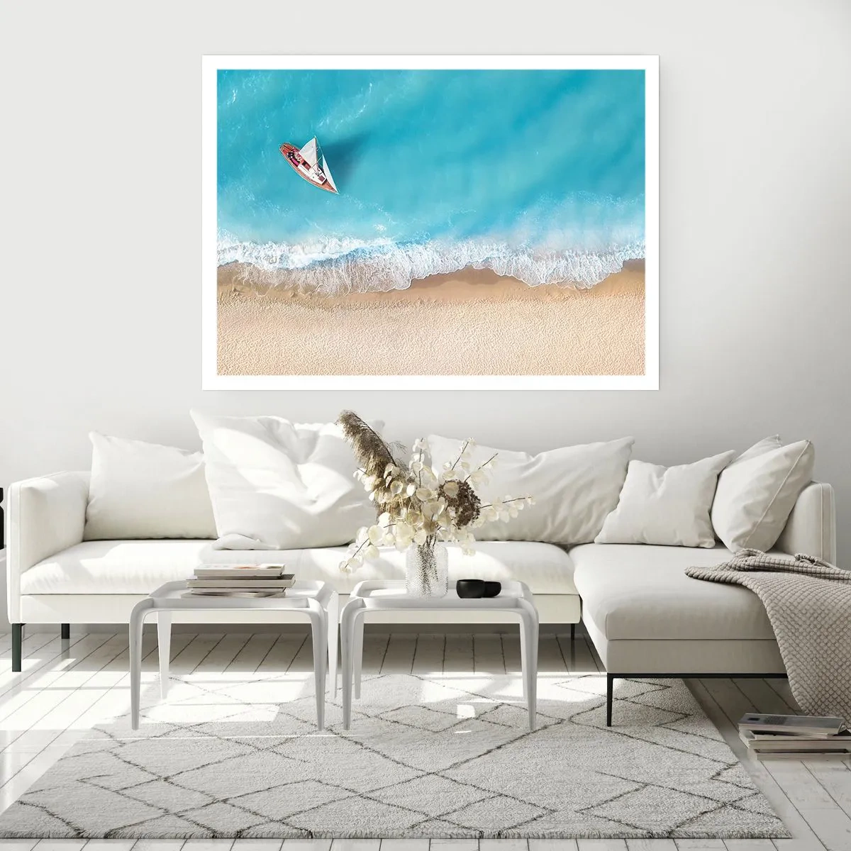 Póster - Frontera celeste y dorada - 91x61 cm