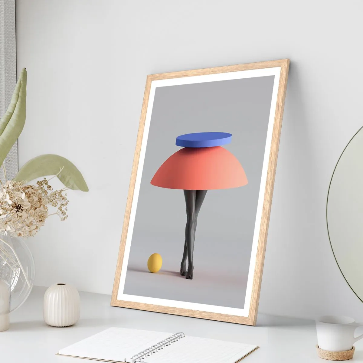 Póster en marco roble claro - Composición surrealista - 61x91 cm