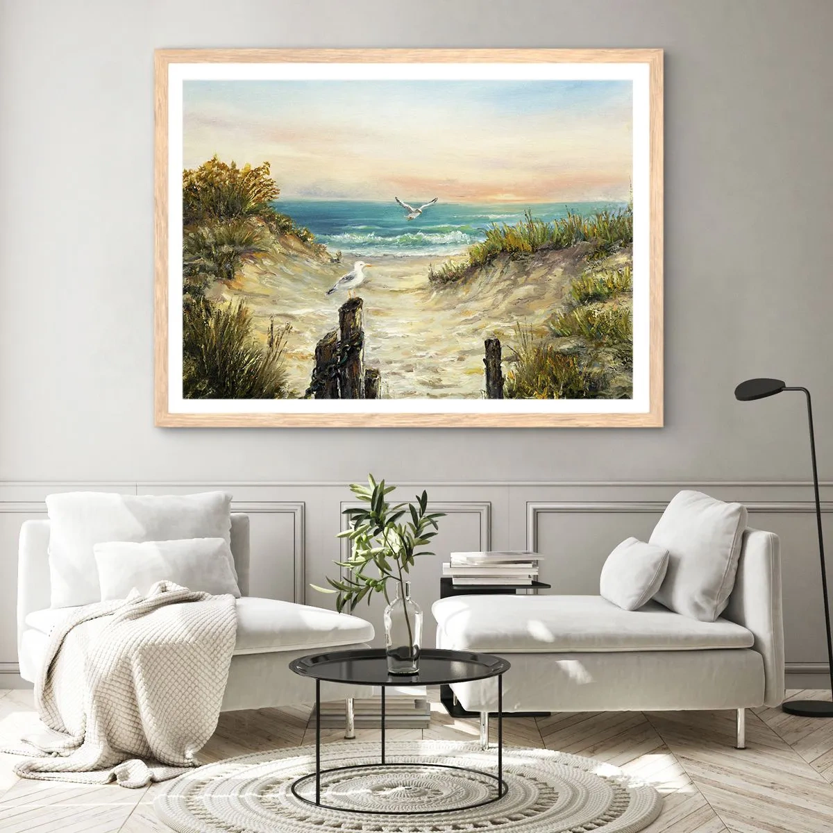 Póster en marco roble claro - Un retiro ventoso - 40x30 cm