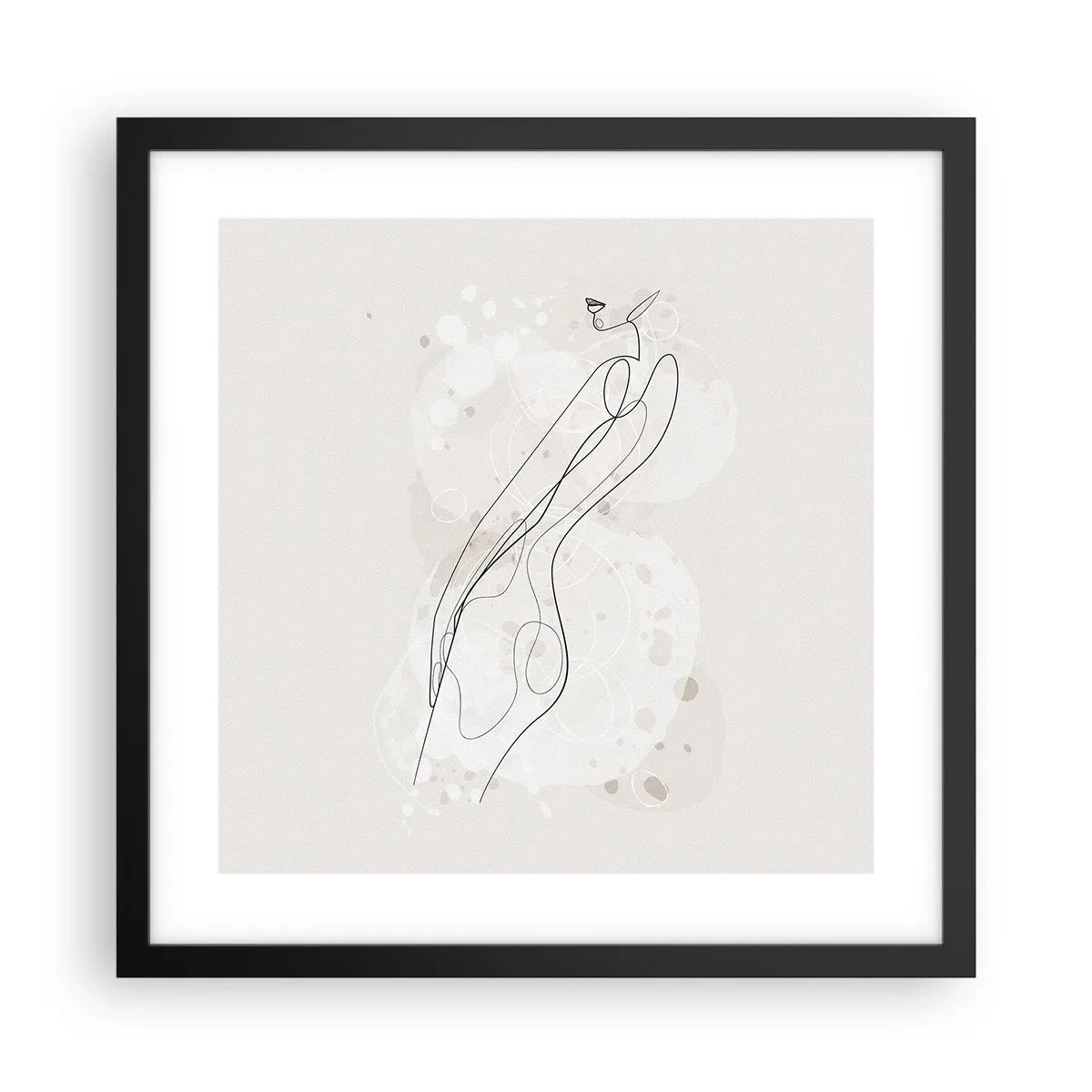 Póster en marco negro - Una mirada no dice nada y al mismo tiempo lo dice todo - 40x40 cm