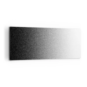 Cuadro sobre lienzo - Impresión de Imagen - Degradado minimalista en blanco y negro en punto - 120x50cm - Hacia la luz - Decoración de pared moderna para salón y dormitorio ARTTOR