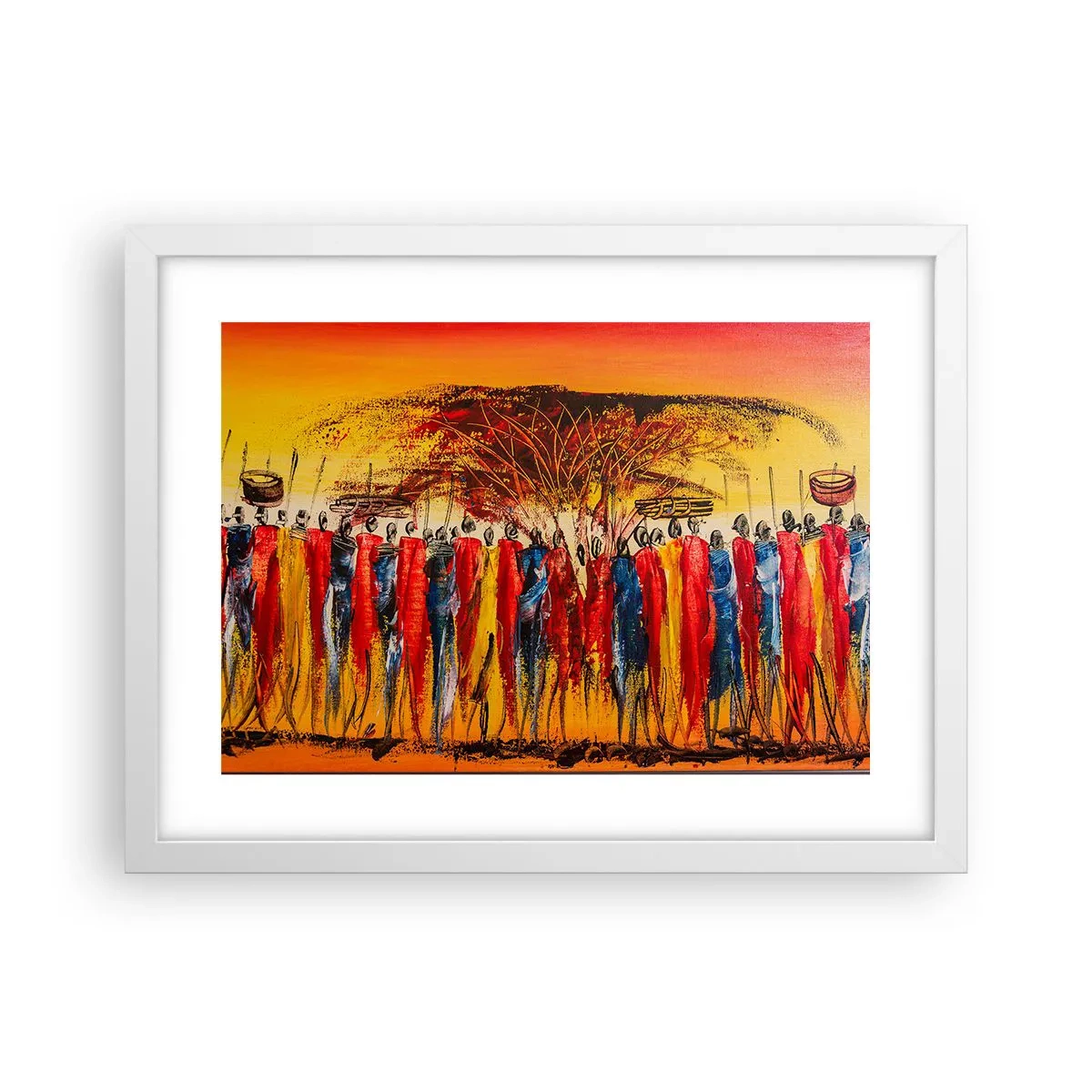 Póster en marco blanco - Allí, allí, allí van - 40x30 cm