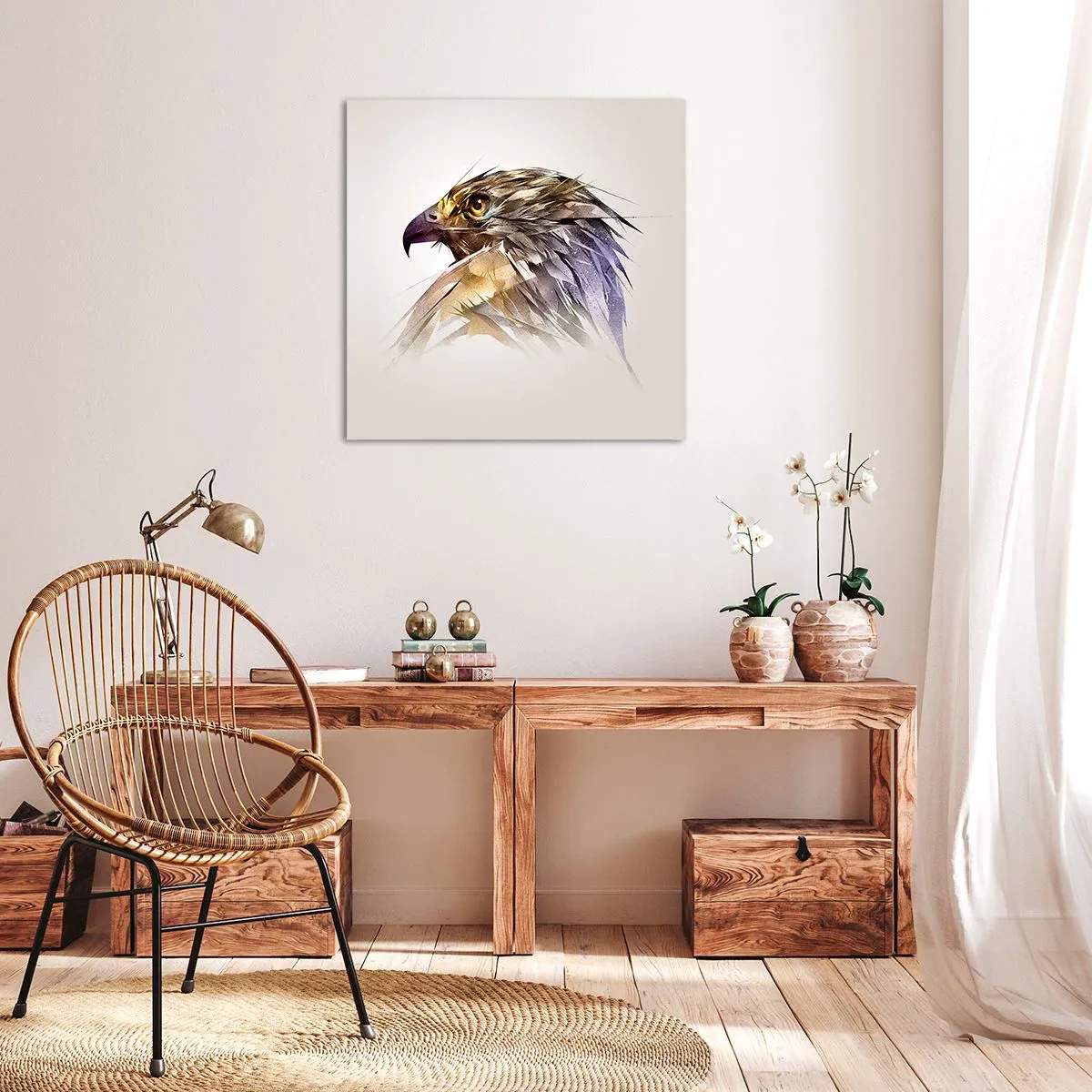 Cuadro sobre lienzo - Impresión de Imagen - Retrato de un guerrero - 50x50 cm